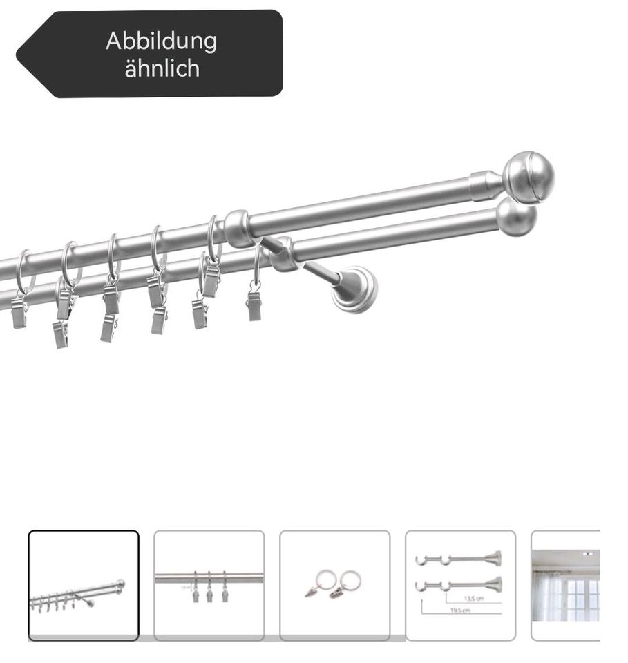 Lange Gardinenstangen edelstahl chrom in Sundern (Sauerland)