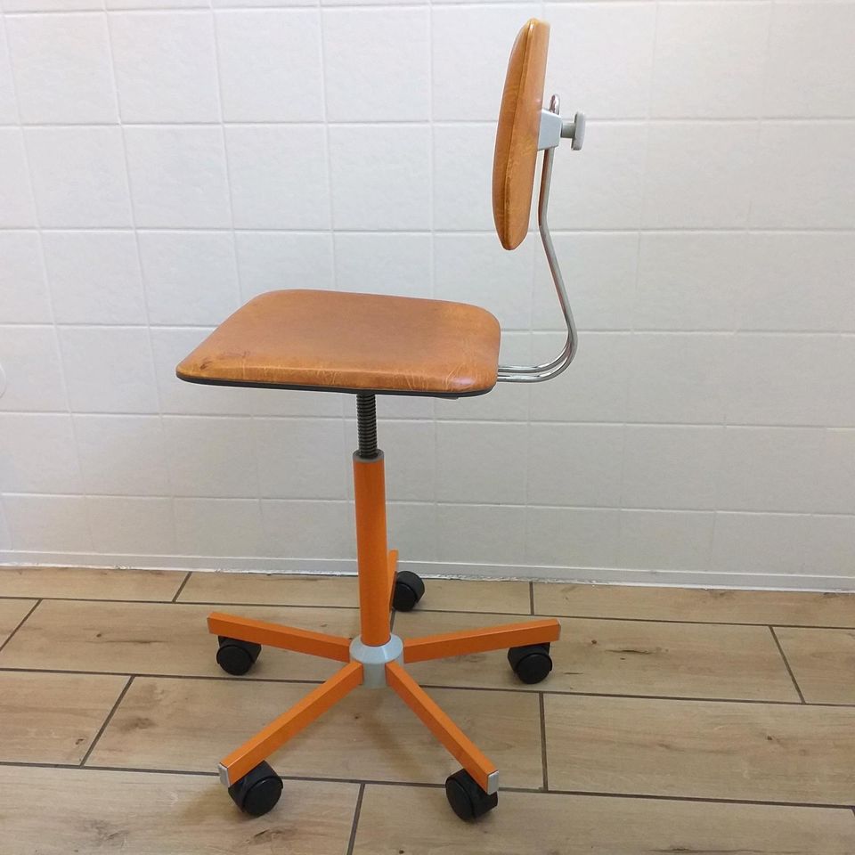 Hailo Bürostuhl 7610, 70er Vintage Drehstuhl orange, mid century in Bad Zwischenahn