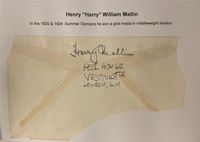 Henry Mallin  (+1969) Original Autogramm - 1920 Goldmedaille Duisburg - Duisburg-Mitte Vorschau