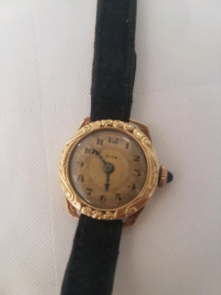 Mita Damen 585 Gold Armband-uhr Schweiz 1900er Handaufzug in Berlin