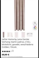 2x Vorhang Gardine Samt Ladina Lena Gercke Taupe 140x245cm Nordrhein-Westfalen - Ladbergen Vorschau