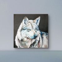 Wandbild grauer Wolf Acryl auf Leinwand 60x60 cm Leipzig - Altlindenau Vorschau