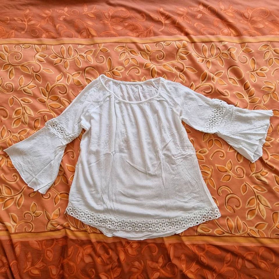 Boho Tunika Bluse weiß Gr. 36 S neu ungetragen in Emmendingen