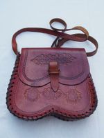 Tasche Leder punziert selten Handarbeit Vintage Mittelater Thüringen - Schleiz Vorschau