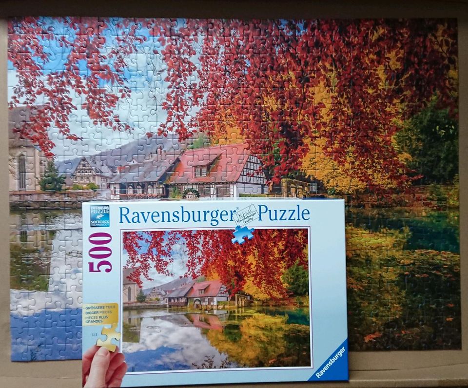 Ravensburger Puzzle 500 Teile Motiv Mühle am Blautopf in Eschborn