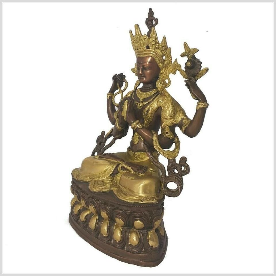 Avalokiteshvara Tara Buddha 36cm 3,8kg Messing Tibet Nepal Ch in Stegen