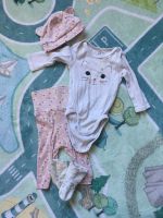 Set Baby Mädchen h&m Katze Blümchen Body Hose Mütze Socken bio Mitte - Wedding Vorschau