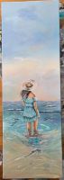 Original Acryl Gemälde,  Frau mit Hut im Wasser am Meer Nordrhein-Westfalen - Möhnesee Vorschau