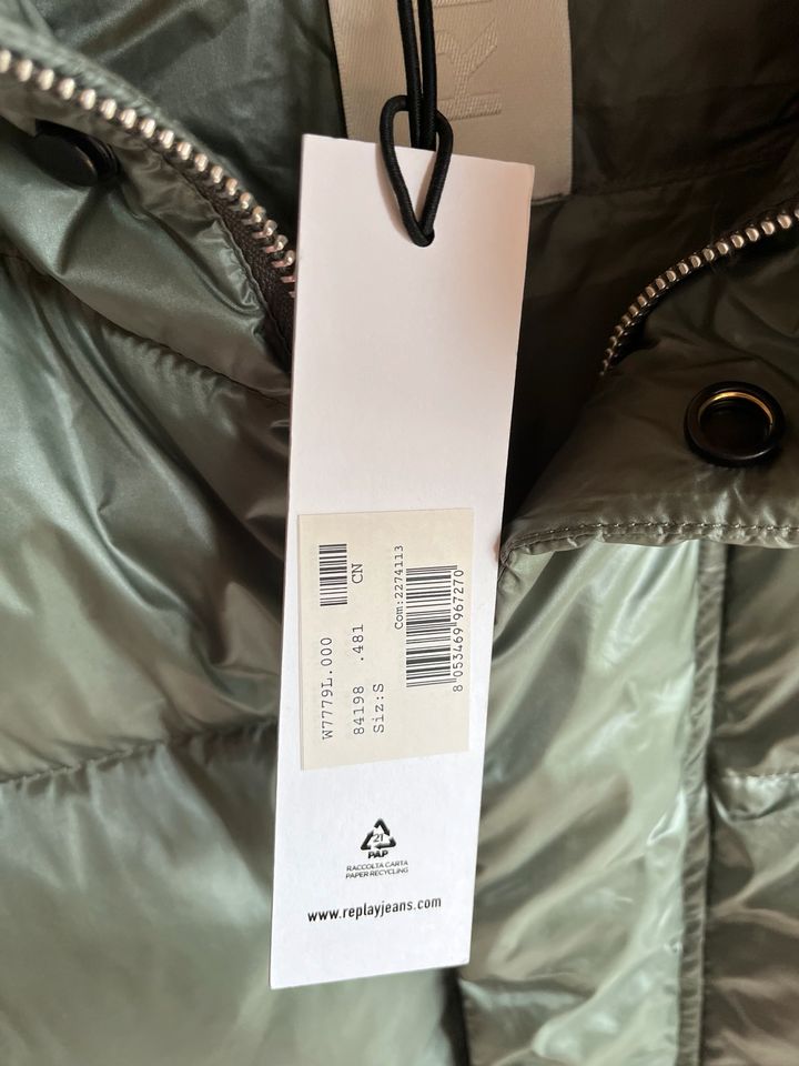 Replay Jeans Weste Jacke Puffer Daunen S khaki NEU in Elsenfeld