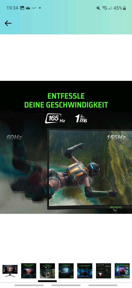 Aryond A32 V1.3 Gaming Curved Monitor | 32 Zoll 165Hz Gaming Bild in Berlin