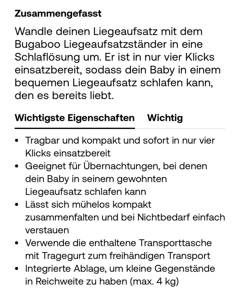 BUGABOO Fox 5 Wannen Ständer NEU Sonderpreis NUR in Hannover