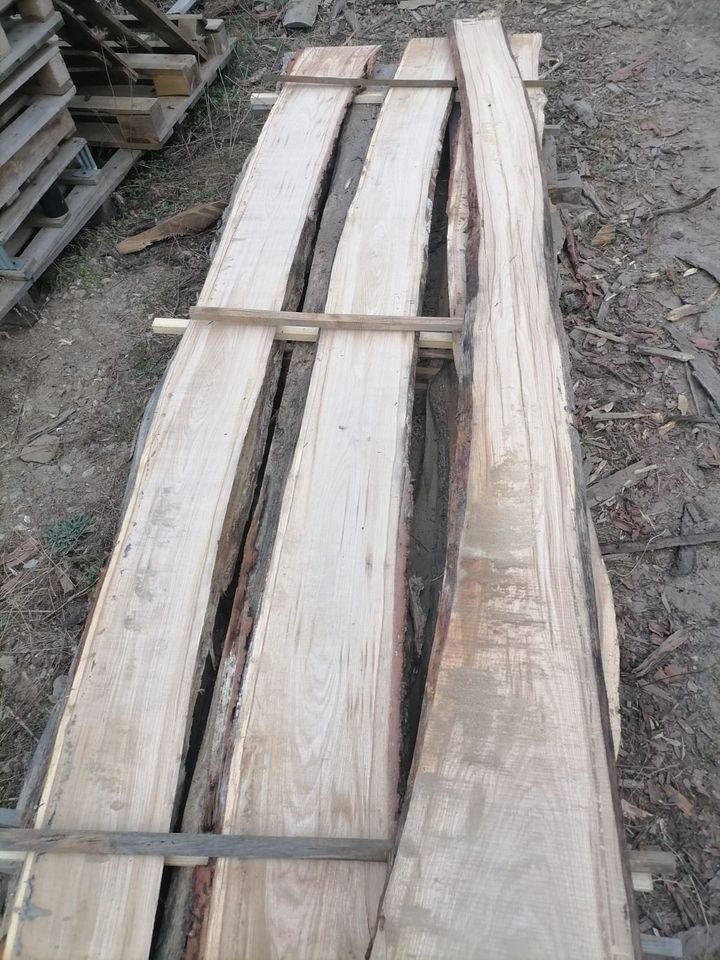 Eichenbretter, Schwartenbretter, Bretter mit Rinde, Naturbretter in