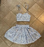 2-tlg. Set Rock + Bluse Top Oberteil Shein, Blumen, blau Gr. S Baden-Württemberg - Winterbach Vorschau