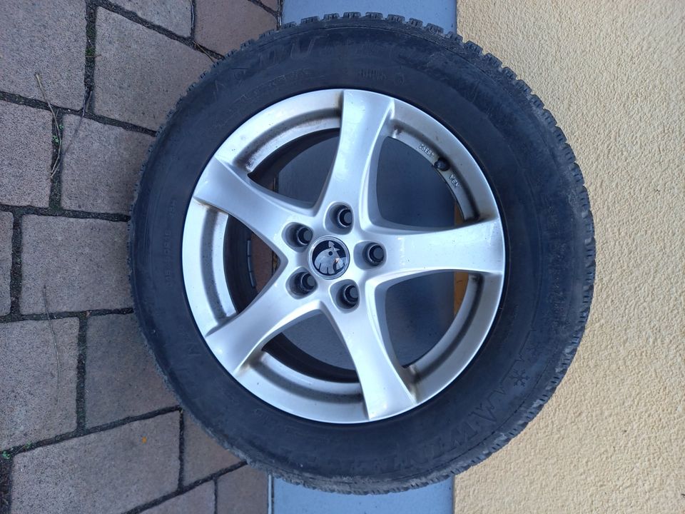 4xAlu-Komplettrad Dunlop Winter,7mm, 215/60 R16 95H(z.B. Superb) in Frankfurt am Main