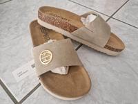 Neu Esprit Gr.39 Sandale Leder Slipper beige sand Premium Nordrhein-Westfalen - Kreuzau Vorschau