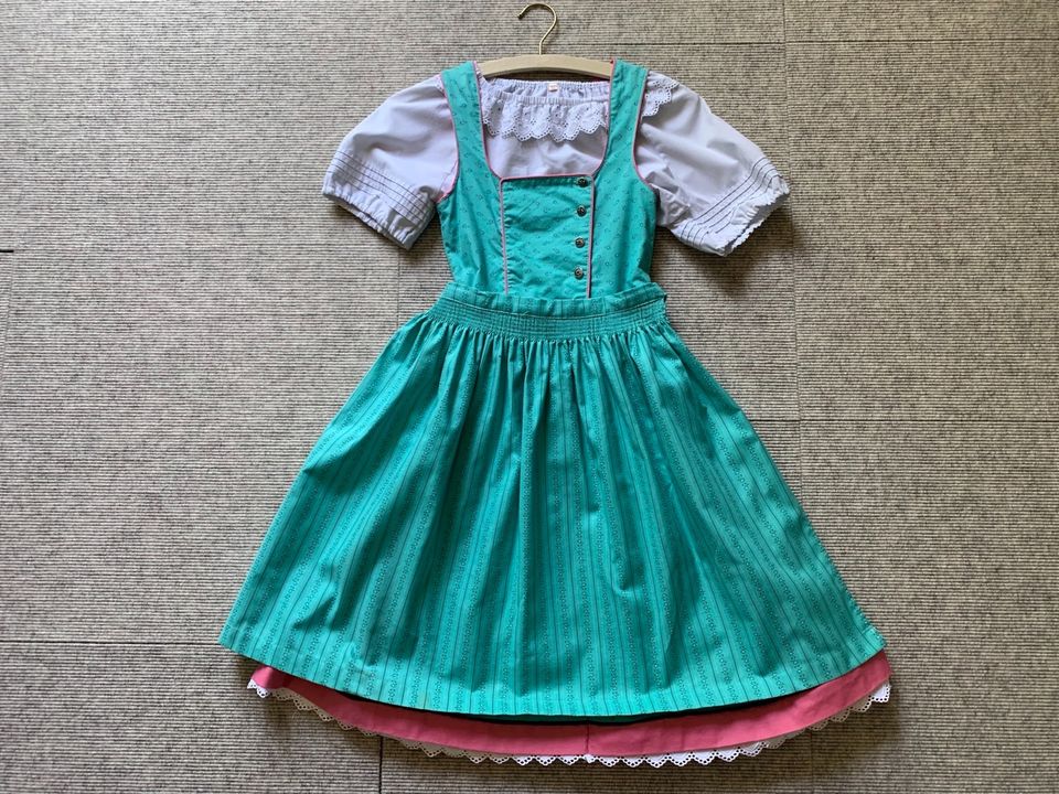Dirndl Kinder Trachten Kleid Kärnten 134 Bluse Schürze Wiesn in Garching b München