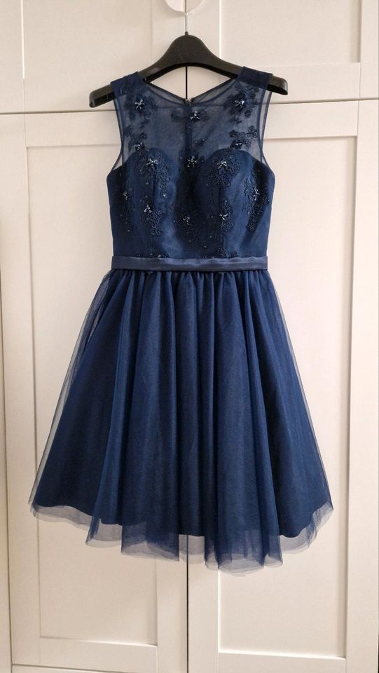 LAONA Kleid Cocktailkleid Tüll Abendkleid Blau 34 XS Top Zustand in Wedel