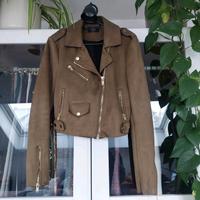 ONLY Damen Wildlederjacke Vintage Look  Gr. 34 Khaki Baden-Württemberg - Weinstadt Vorschau
