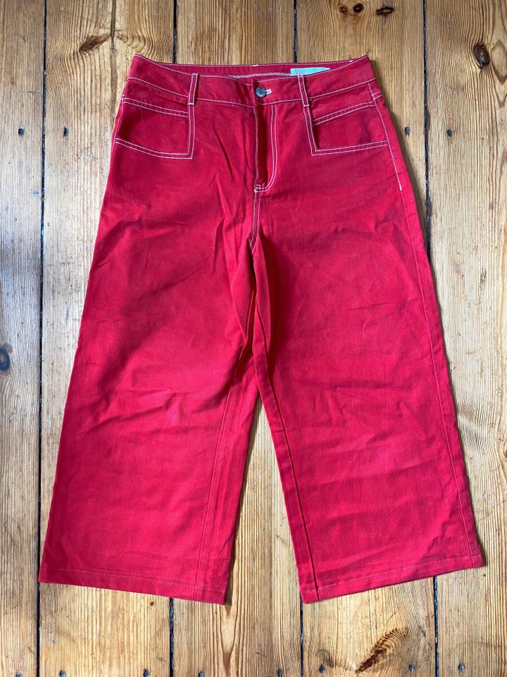 s.Oliver Culotte Jeans rot retro S 36 neu wide leg Hose pin up in Berlin