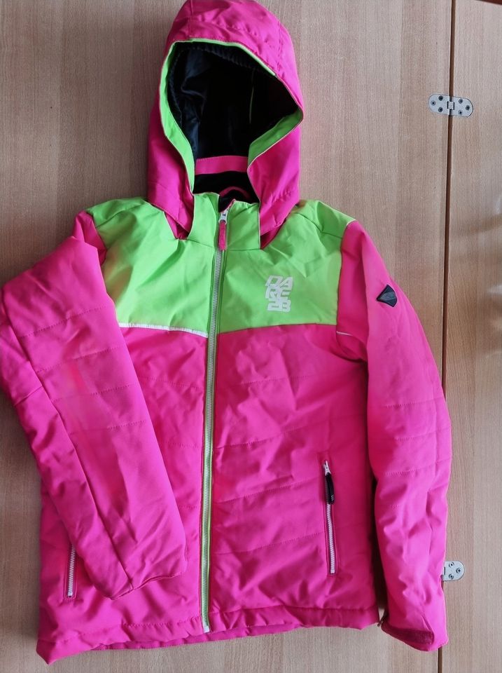 Skijacke für Mädchen in pink / neongrün, Größe 164 in München