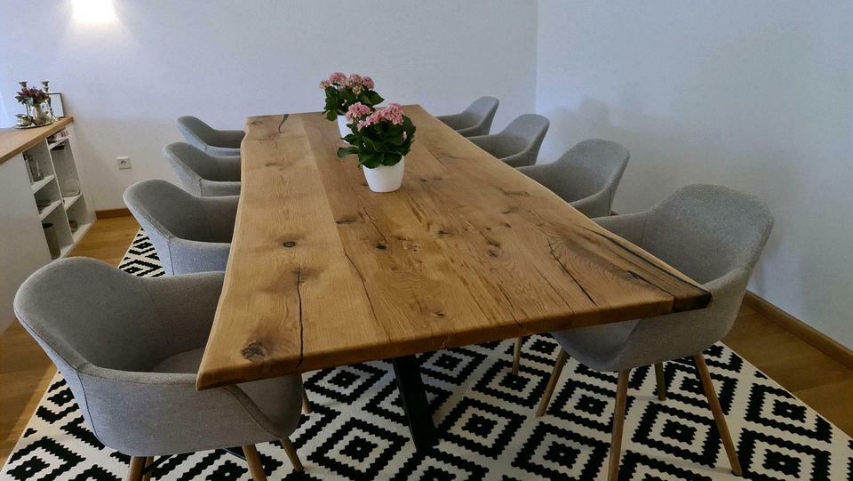 Tischplatte 300cm×110cm Eiche Baumkantentisch Eichenplatte Esszim in Herford