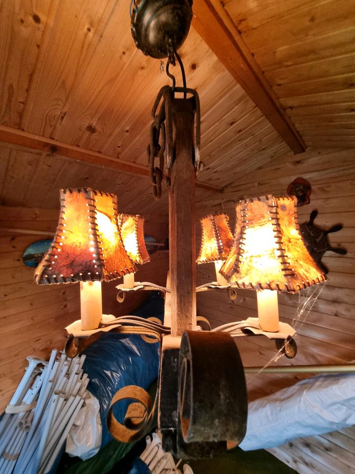 Lampe, Kronleuchter, Massiv, Antiquität,  Balkenlampe,  Loft, in Velbert