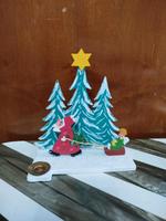 Weihnachtsmann mit Schlitten und Tannenwald Kerzen Ständer DDR Sachsen - Demitz-Thumitz Vorschau