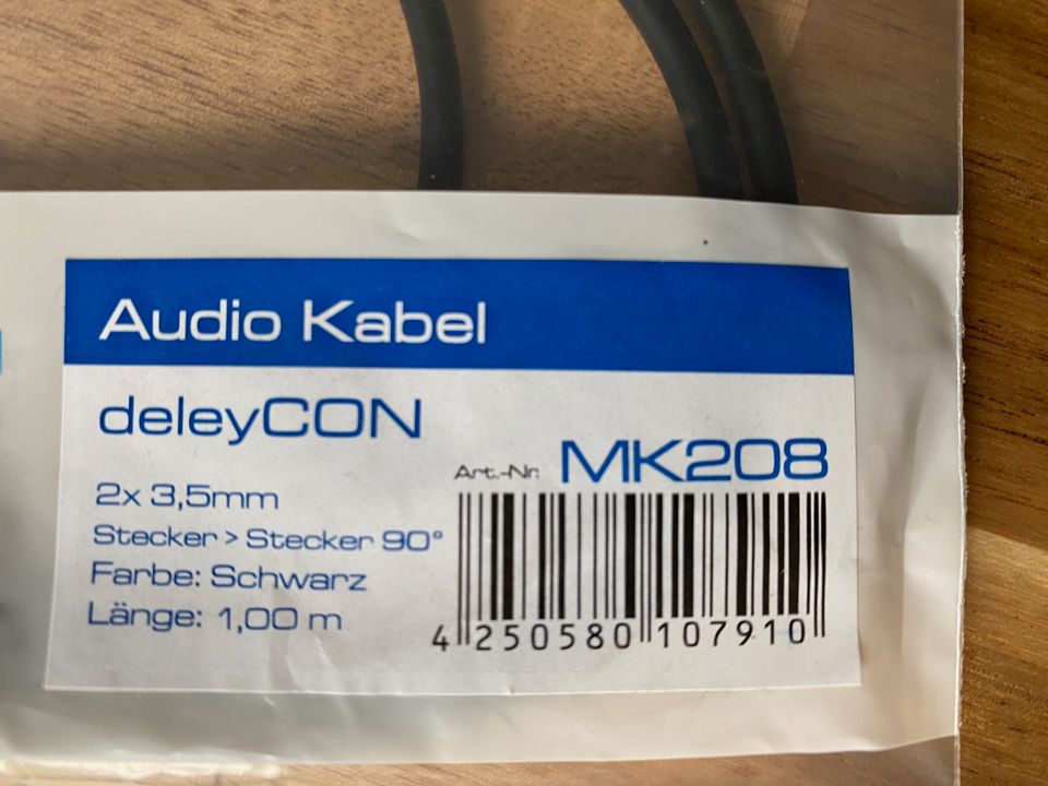 deleyCON Audio Kabel 2x 3,5mm Länge: 1 m OVP in Edertal