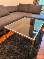 Glastisch mit Metallgestell silberfarbig Niedersachsen - Seelze Vorschau