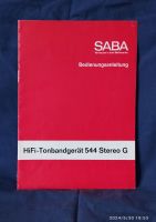 Für Saba TG 544 Stereo Bedienungsanleitung Manual Hessen - Wanfried Vorschau