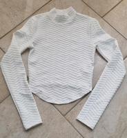 Bershka Langarmshirt weiß Struktur gerippt Gr. XS Sachsen - Weinböhla Vorschau