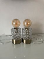 2 x Nachtisch Lampe Tischlampe Gold Glas Industrie Look wNEU Rheinland-Pfalz - Altenkirchen Vorschau