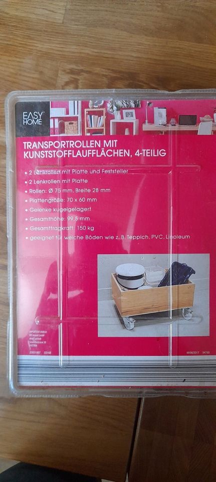 Transportrollen mit Kunststofflaufflächen 4-teilig 75mm in Freystadt