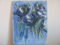 Original Aquarell Leinwand Blaue Blumen Nordrhein-Westfalen - Troisdorf Vorschau