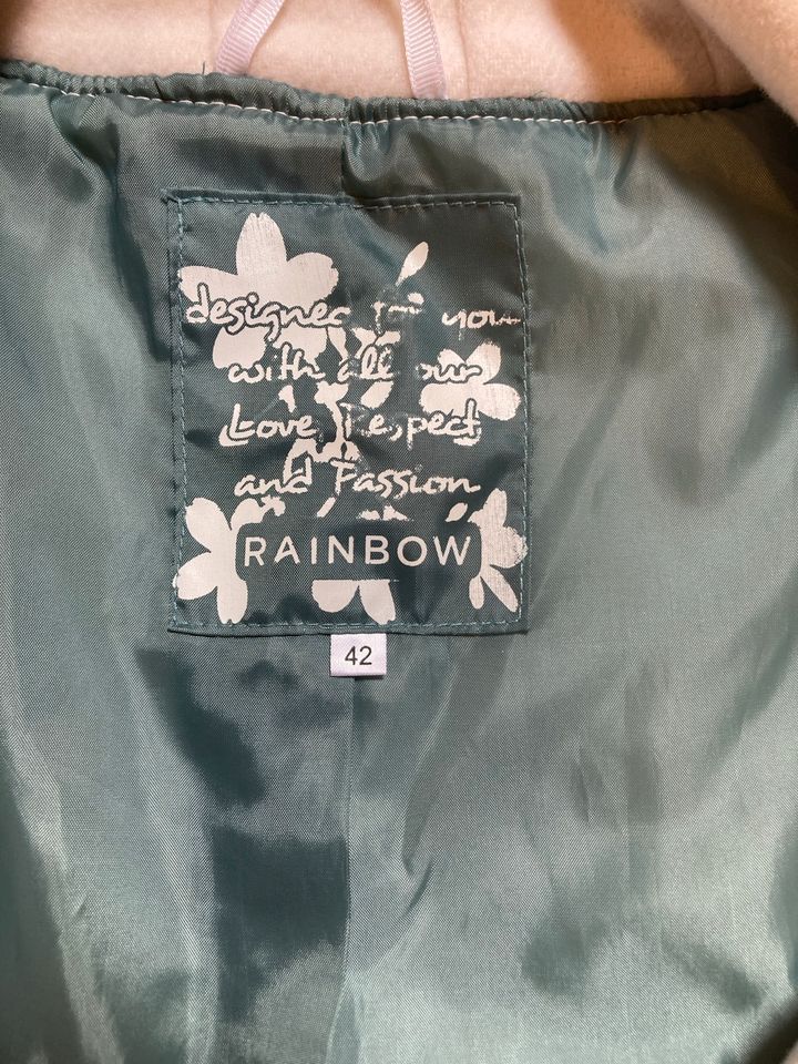 Weiße wolljacke mit hohem Kragen 42 XL Rainbow in Heilbad Heiligenstadt