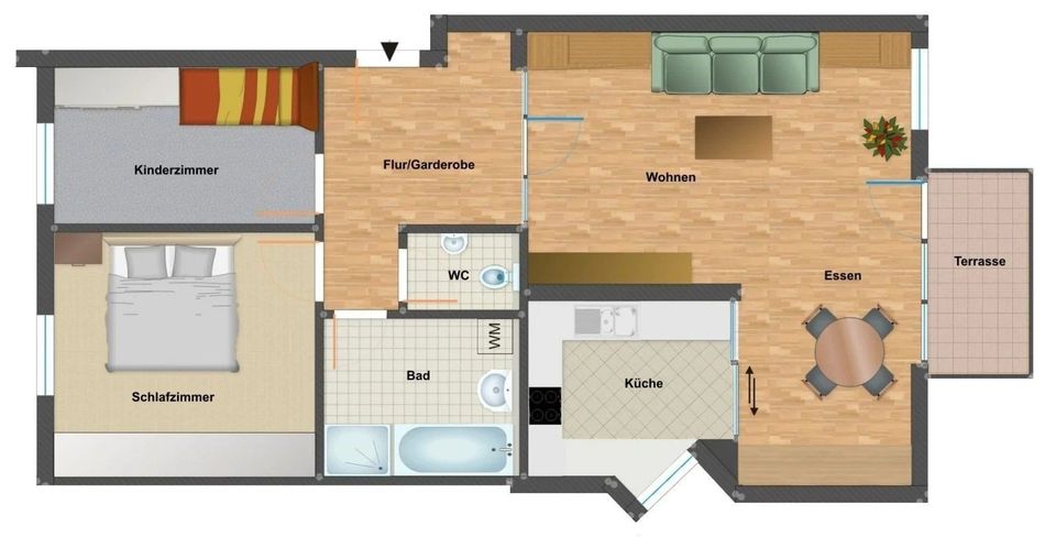 Am grünen Ortsrand Sonthofens: Komfortable 3-Zimmer-Erdgeschoss-Wohnung in naturnaher Lage in Sonthofen