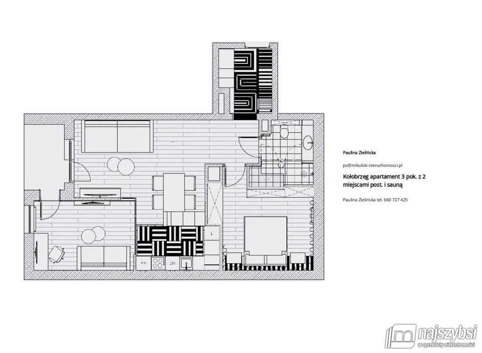 KOLBERG- 3-ZIMMER-WOHNUNG MIT 2 PARKPLÄTZEN UND SAUNA in Stralsund