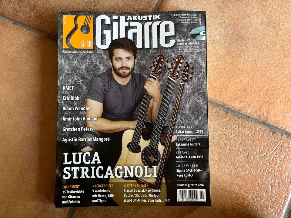 Akustik Gitarre,Zeitschrift Akustik Gitarre 1/18-6/18 in Fintel