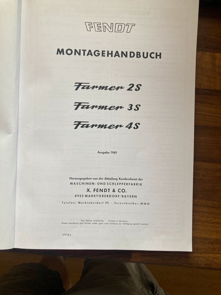 Fendt Montage Handbuch Farmer 2S/3S/4S in Kürten