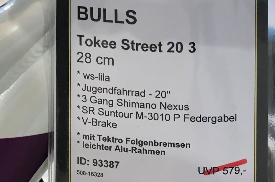 Hochwertiges Fahrrad Bulls Tokee Street 20 aus Alu mit Federgabel in Hannover