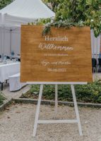 Verleih von Willkommensschild mit Wunschaufschrift, Hochzeit Bayern - Plattling Vorschau