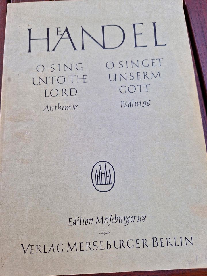 Noten von Händel - O singen unserm Gott Psalm 96 in Nürnberg (Mittelfr)