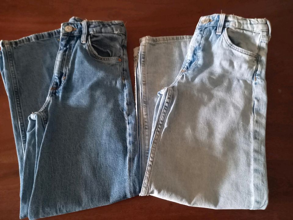 H&M 2-Set Jeanshose Loose Fit Wide Gr.134 Top Zustand in Ludwigshafen