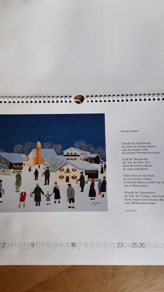 Mercedes Kalender, selten, Naive Malerei von 1990. in Merchweiler