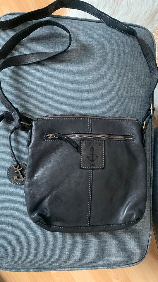 Harbour 2nd Ledertasche Tasche Leder ash grau schwarz in Merzenich