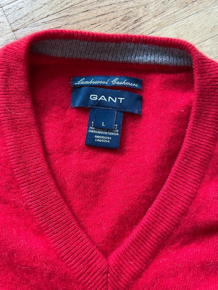 Gant Cashmere Wolle Pullover Pulli rot Gr L 50-52 - Top Zustand in Stolberg (Rhld)