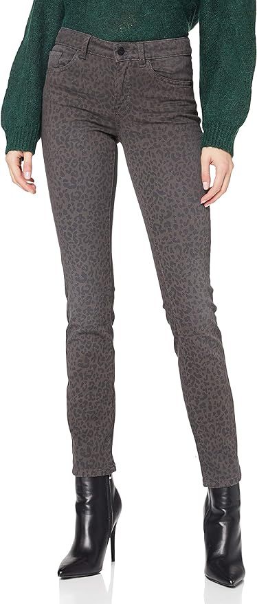 TOM TAILOR Damen Alexa Slim Jeans mit Leo-Print Grau, 25W / 32L in Duisburg