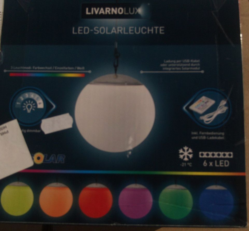 LIVARNO LUX® Solarkugel hängend mit USB-Ladefunktion 3 Leuchtmodi in  Sachsen - Bad Gottleuba-Berggießhübel | Lampen gebraucht kaufen | eBay  Kleinanzeigen ist jetzt Kleinanzeigen