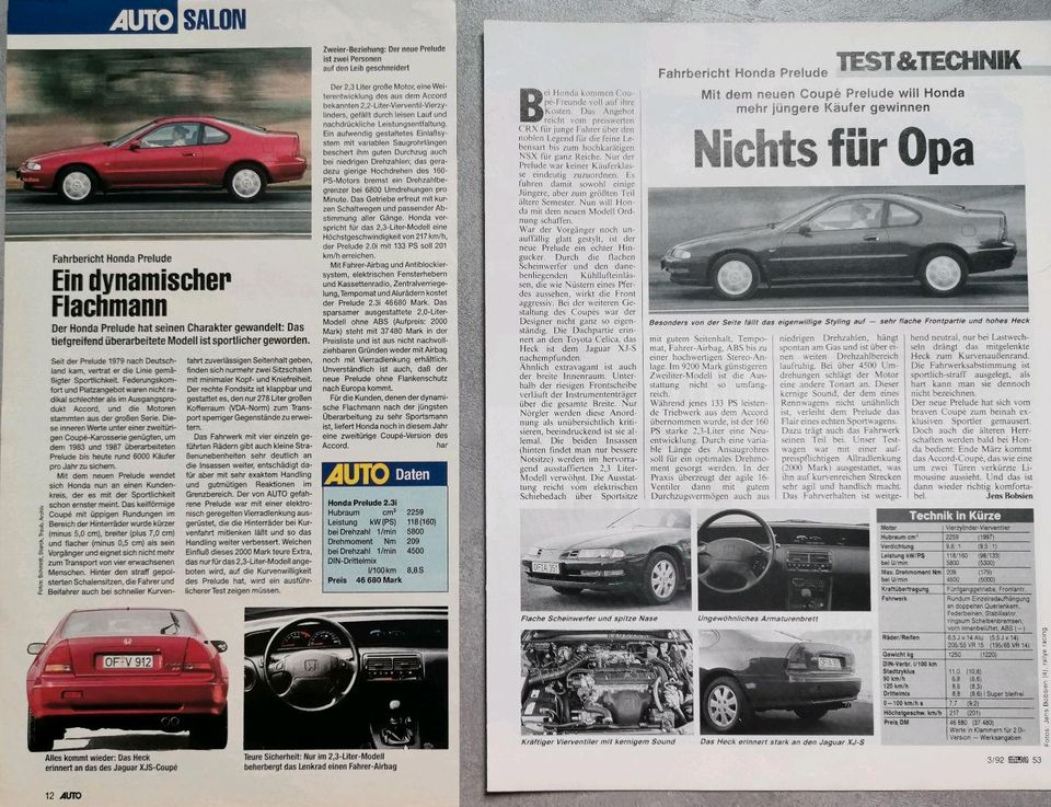 Honda Prelude BB3 Reklame Berichte 2,0 2,2 Vtec 2,3 Tuning in Hanau