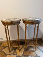 Beistell- Konsolen- Tisch rund Paar Marmor Geflecht Gold antik Niedersachsen - Wallenhorst Vorschau